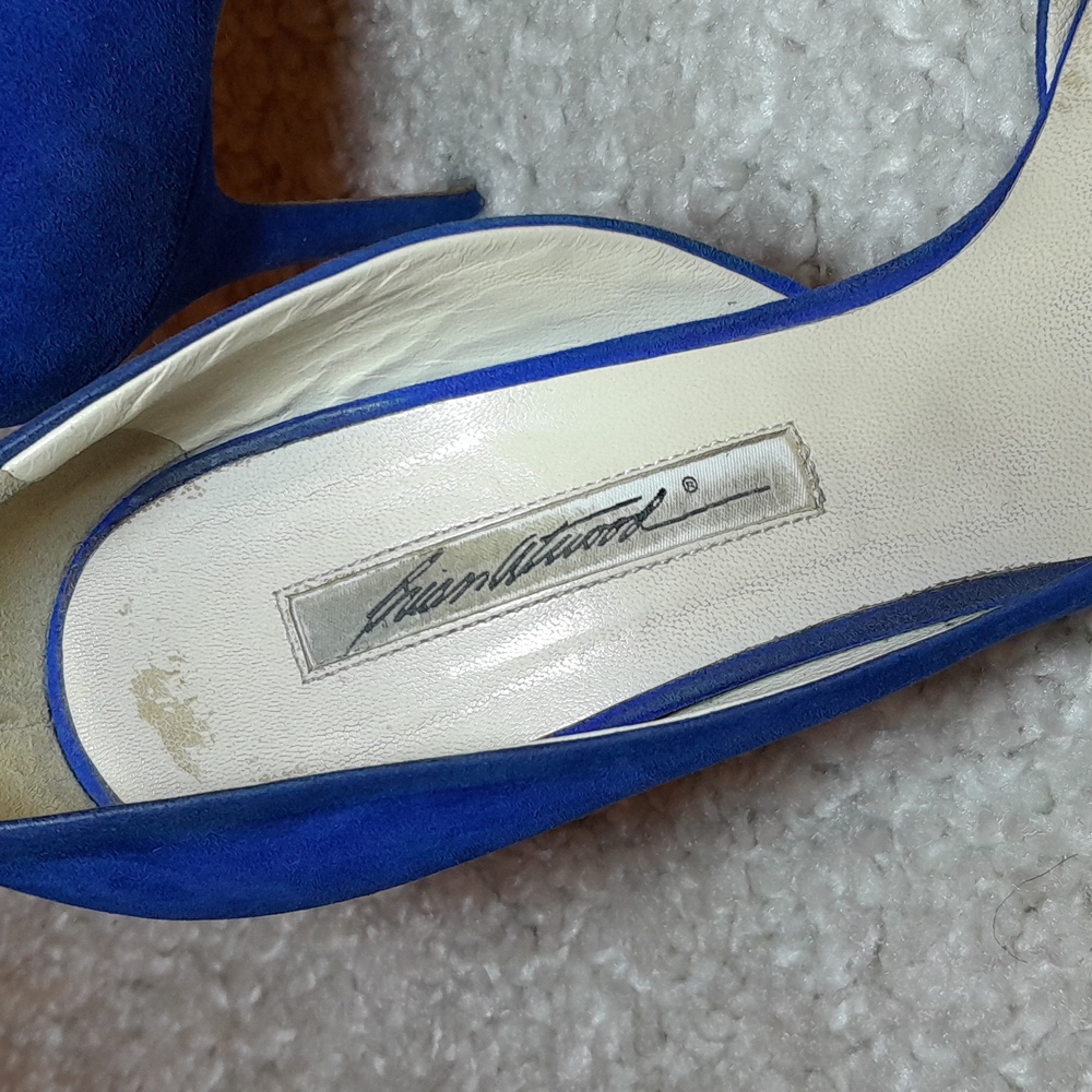 BRAIN ATWOOD BLUE Suede D Orsay Pumps Size 39.5 Euro - Picture 12 of 17